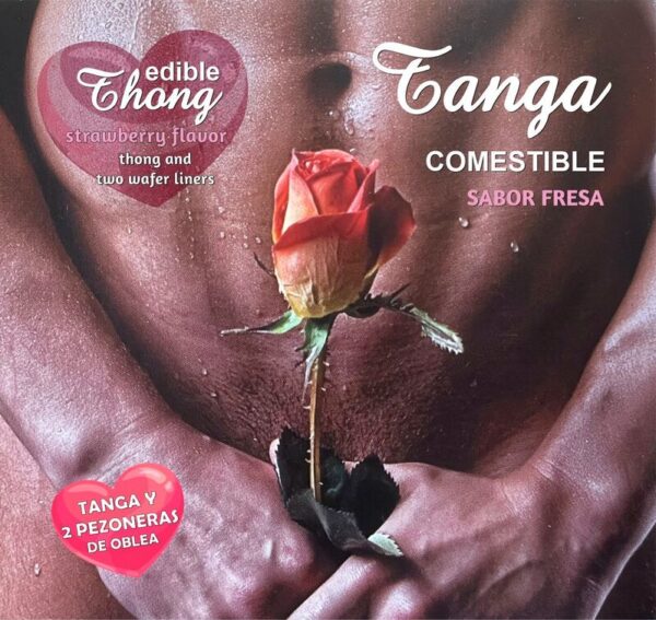 vVigoroso HOTFLOWERS - TANGA MASCULINA+ 2 BICOS WAFER DE MORANGO /es/pt/en/fr/it/