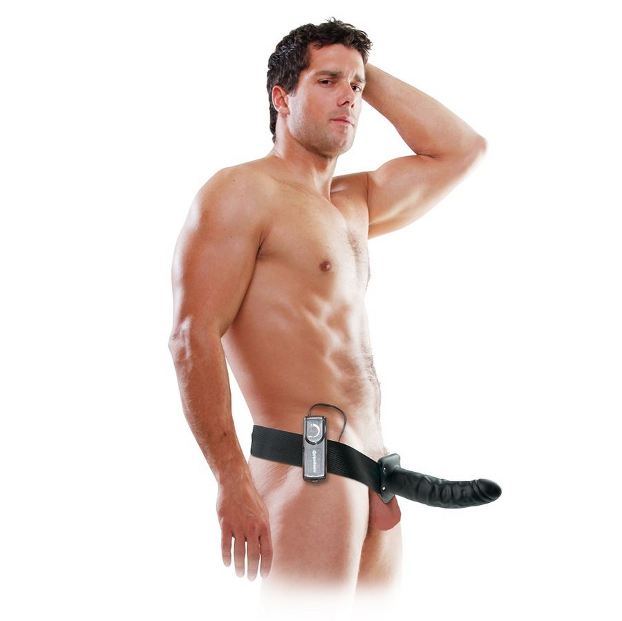 Vigoroso FETISH FANTASY SERIES - 19 CM VIBRATÓRIO OCO STRAP-ON PRETO