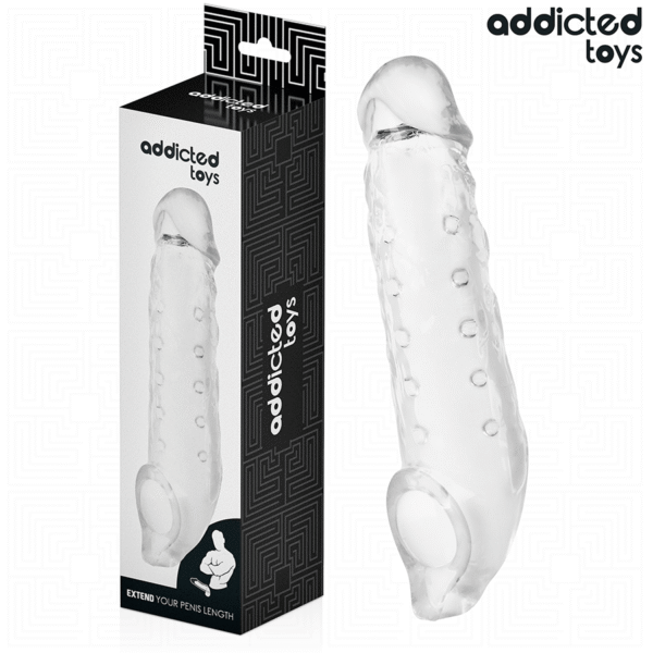 Vigoroso ADDICTED TOYS - BAINHA DE PÊNIS TRANSPARENTE TAMANHO M 27 CM