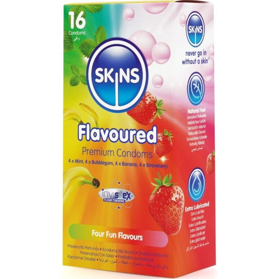 SKINS - PRESERVATIVOS PREMIUM MULTI SABORES PACOTE COM 16 - Image 2