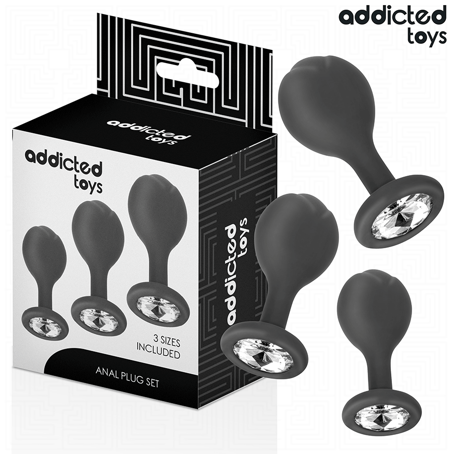 Vigoroso ADDICTED TOYS - CONJUNTO DE 3 PLUG ANAL COM JOIA