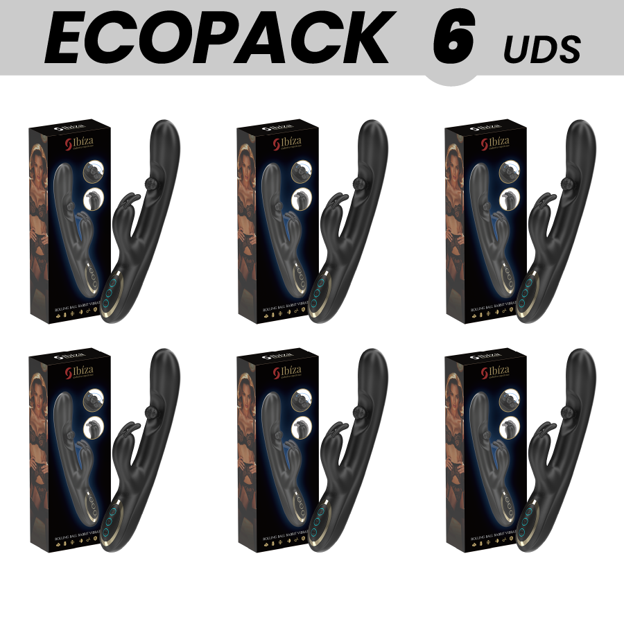 Vigoroso ECOPACKS 6 UNIDADES - IBIZA PODEROSO VIBRADOR RABBIT COM PÉROLA ROLANTE MASSAGEADORA