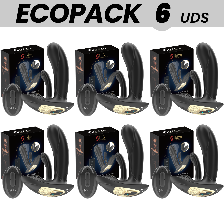 Vigoroso ECOPACKS 6 UNIDADES - VIBRADOR VESTÍVEL IBIZA COM ESTIMULAÇÃO DO PONTO G E CLITÓRIS COM CONTROLE REMOTO