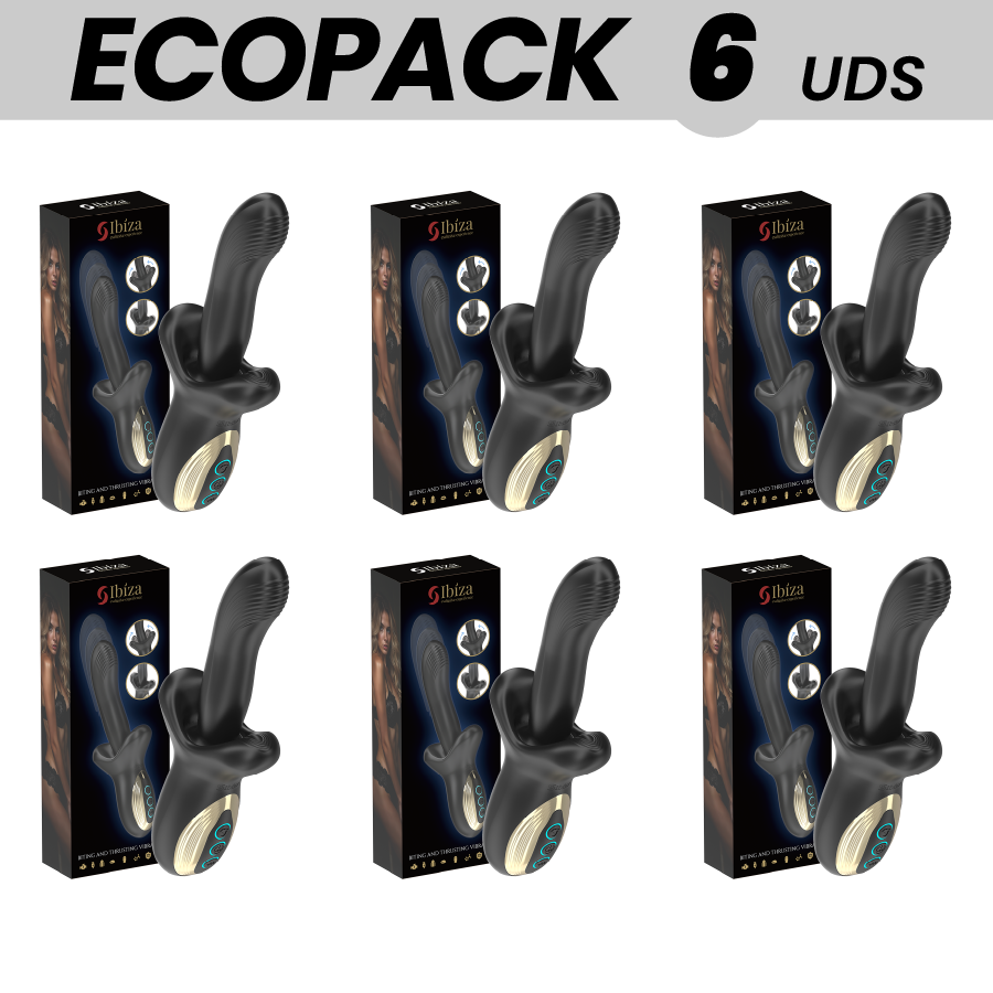 Vigoroso ECOPACKS 6 UNIDADES - IBIZA VIBRADOR PODEROSO COM EFEITO DE IMPULSÃO E MORDIDA