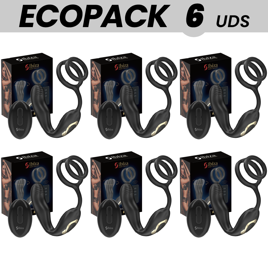 Vigoroso ECOPACKS 6 UNIDADES - IBIZA WIGGLE PLUG ANAL GIRATÓRIO COM CONTROLE REMOTO