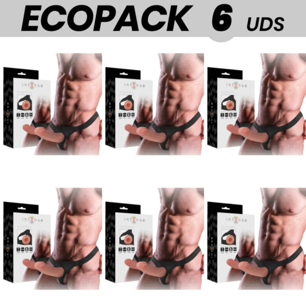 Vigoroso ECOPACK 6 UNIDADES - INTENSE ARNÊS OCO COM DILDO 16 X 3 CM