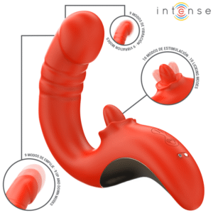 Vigoroso INTENSE - VIBRADOR E ESTIMULADOR PAULINA EM FORMATO U VERMELHO