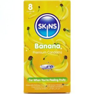 Vigoroso - SKINS - PRESERVATIVOS BANANA PREMIUM PACOTE COM 8