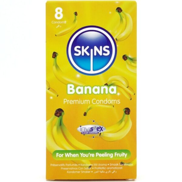 Vigoroso - SKINS - PRESERVATIVOS BANANA PREMIUM PACOTE COM 8
