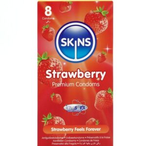 Vigoroso - SKINS - PRESERVATIVOS PREMIUM DE MORANGO - PACOTE COM 8