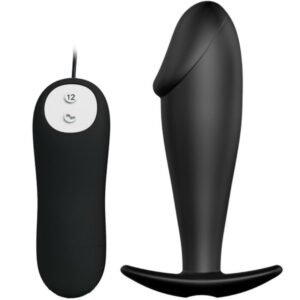vVigoroso PRETTY LOVE - SILICONE ANAL PLUG FORMA DE PÊNIS E 12 MODOS DE VIBRAO PRETO