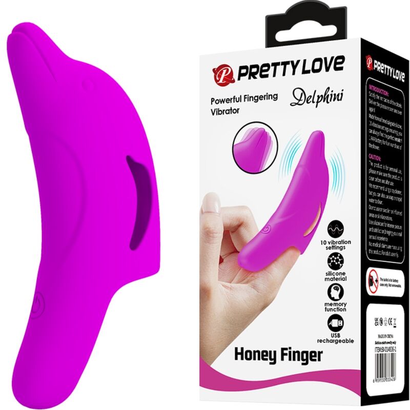 Vigoroso PRETTY LOVE - ESTIMULADOR DE DEDO ROXO DELPHINI PODEROSO