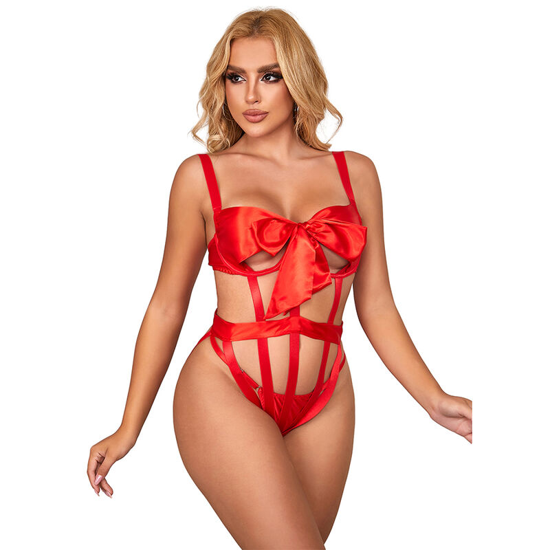 vVigoroso SUBBLIME - 954468 BODY SEXY ABERTO COM LAÇO VERMELHO S/M