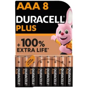vVigoroso DURACELL - BATERIA ALCALINA PLUS POWER 100 AAA LR03 8 UNIDADE