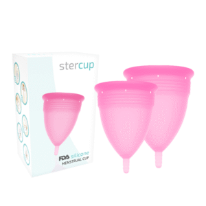 vVigoroso STERCUP - PACOTE DE COPO MENSTRUAL DE SILICONE FDA TAMANHO S + L ROSA
