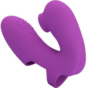 Vigoroso PRETTY LOVE - VIBRADOR DE DEDO ATHENA COM ESTIMULADOR DE CLITÓRIS ROXO