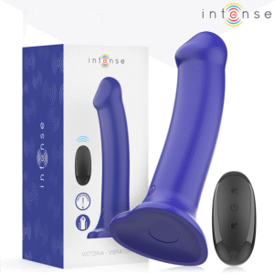 Vigoroso INTENSE - VIBRADOR VICTORIA COM VENTOSA 10 VIBRAÇÕES AZUL ESCURO CONTROLE REMOTO