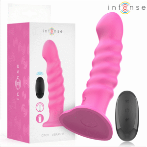Vigoroso INTENSE - VIBRADOR CINDY TAMANHO L DESIGN ESPIRAL 10 VIBRAÇÕES ROSA CONTROLE REMOTO