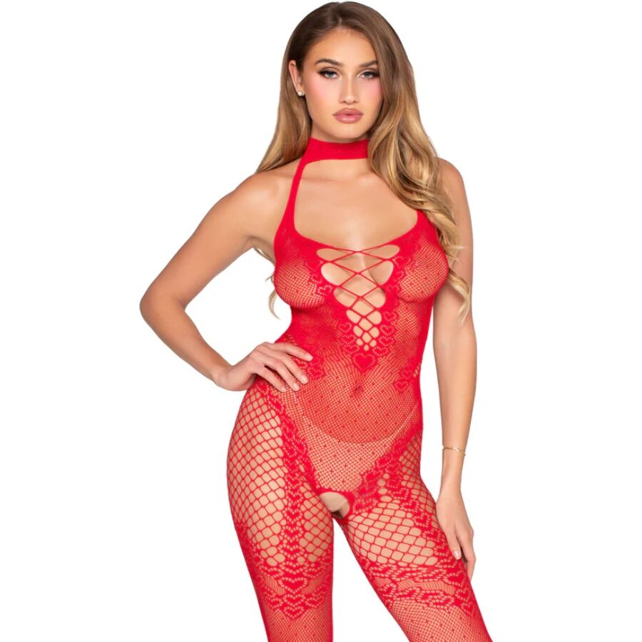 vVigoroso LEG AVENUE - 89336 BODYSTOCKING SEM FUNDO VERMELHO - TAMANHO ÚNICO