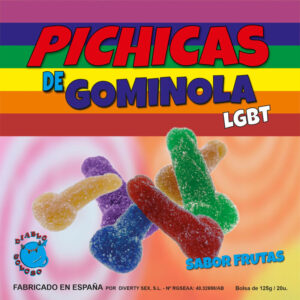 vVigoroso PRIDE - FRUTAS DE PÊNIS GOMAS COM AÚCAR LGBT