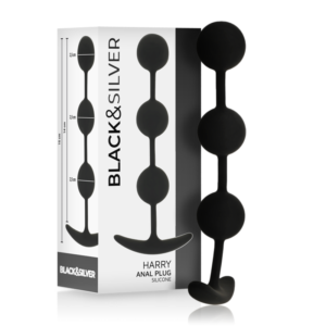 Vigoroso BLACK&SILVER - ROSÁRIO ANAL HARRY 3 ESFERAS DE SILICONE 14 CM