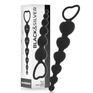 Vigoroso BLACK&SILVER - CADEIA DE CORAÇÕES ANAL MILA 18 CM