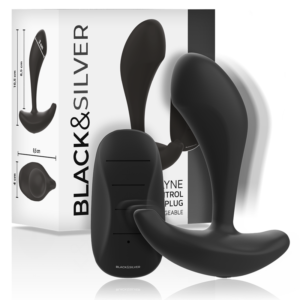 vVigoroso BLACK&SILVER - CONTROLE REMOTO DE SILICONE DWAYNE ANAL PLUG