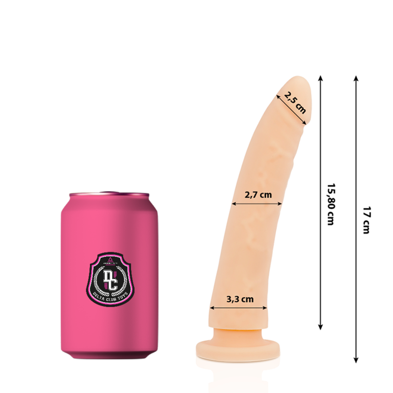 Vigoroso DELTA CLUB - BRINQUEDOS DILDO MÉDICO NATURAL SILICONE 17 CM -O- 3 CM