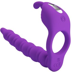 vVigoroso PRETTY LOVE - BLACKNEY ANÉIS PARA PÊNIS COM PLUG VIBRADOR