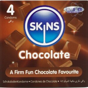 Vigoroso - SKINS - PACOTE COM 4 PRESERVATIVOS CHOCOLATE PREMIUM