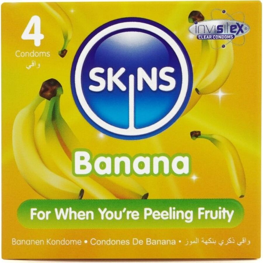 Vigoroso - SKINS - PRESERVATIVOS BANANA PREMIUM PACOTE 4