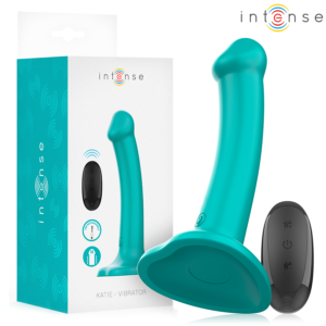 Vigoroso INTENSE - VIBRADOR KATIE COM VENTOSA 10 VIBRAÇÕES CONTROLE REMOTO AZUL
