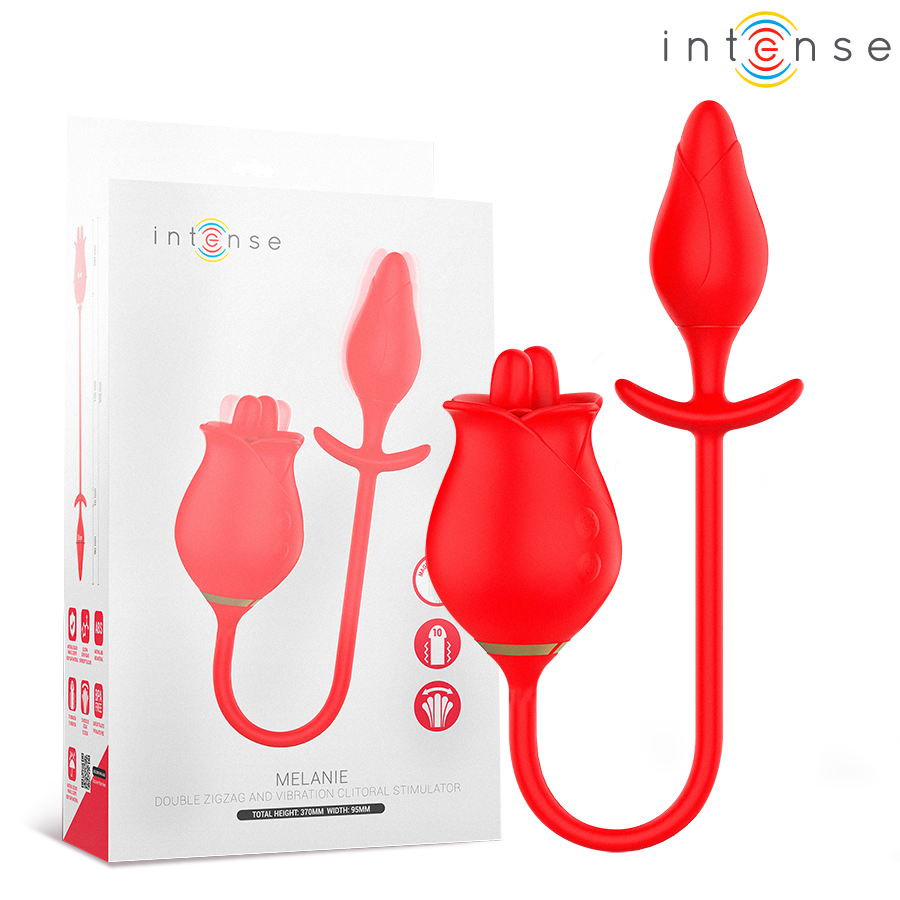 Vigoroso INTENSE - ESTIMULADOR DUPLO DE CLITÓRIS MELANIE COM LÍNGUA EM ZIGZAG