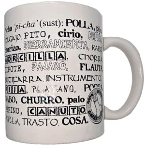 vVigoroso DIABLO PICANTE - CANECA BRANCA COM SINÔNIMOS DE PÊNIS 370 ML