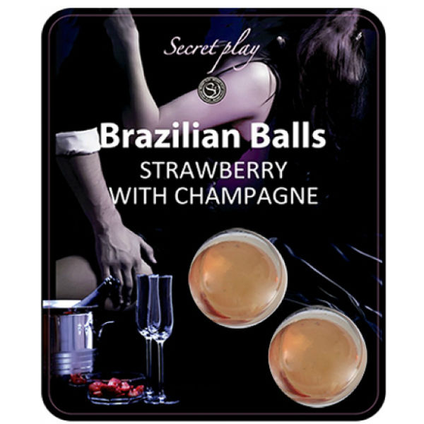 vVigoroso SECRETPLAY - CONJUNTO DE BOLAS BRASILEIRAS MORANGO E CHAMPANHE