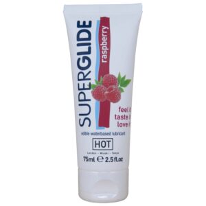 vVigoroso HOT - SUPERGLIDE LUBRIFICANTE COMESTÍVEL À BASE DE ÁGUA COM SABOR FRAMBOESA 75 ML