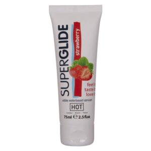 vVigoroso HOT - SUPERGLIDE LUBRIFICANTE COMESTÍVEL À BASE DE ÁGUA MORANGO 75 ML
