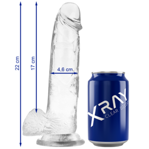 Vigoroso X RAY - DILDO TRANSPARENTE COM BOLAS 22 CM -O- 4.6 CM
