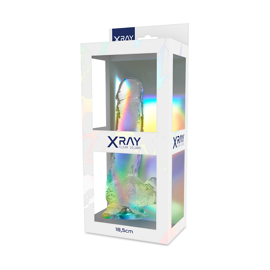 X RAY - DILDO TRANSPARENTE COM BOLAS 18.5 CM -O- 3.8 CM - Image 2