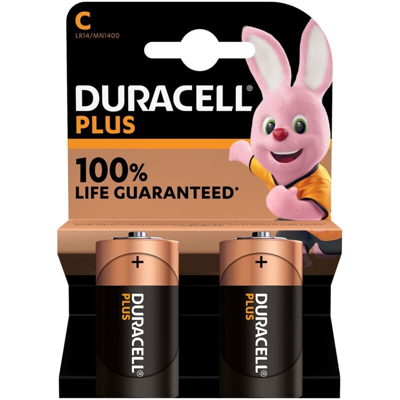 vVigoroso DURACELL - BATERIA PLUS POWER ALCALINA C LR14 2 UNIDADES