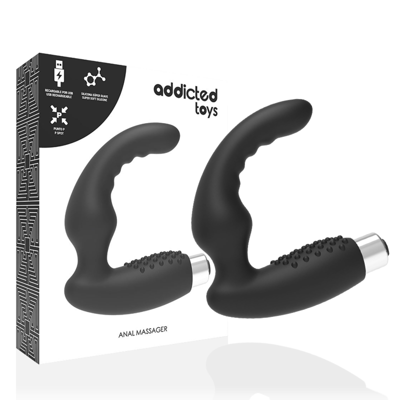 Vigoroso ADDICTED TOYS - VIBRADOR PROSTTICO VIBRADOR RECARREGVEL - MODELO 2 - PRETO
