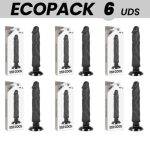 Vigoroso ECOPACK 6 UNIT - BASECOCK VIBRADOR REALÍSTICO BASECOCK 2-1 PRETO 20 CM -O- 4 CM