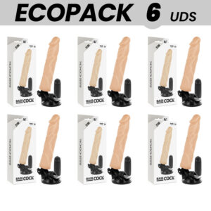Vigoroso ECOPACK 6 UNIT - BASECOCK VIBRADOR REALÍSTICO CONTROLE REMOTO NATURAL 21 CM -O- 4 CM