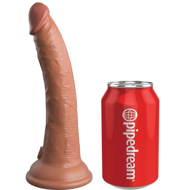 Vigoroso KING COCK - ELITE DILDO DE SILICONE REALÍSTICO 17.8 CM CARAMELO