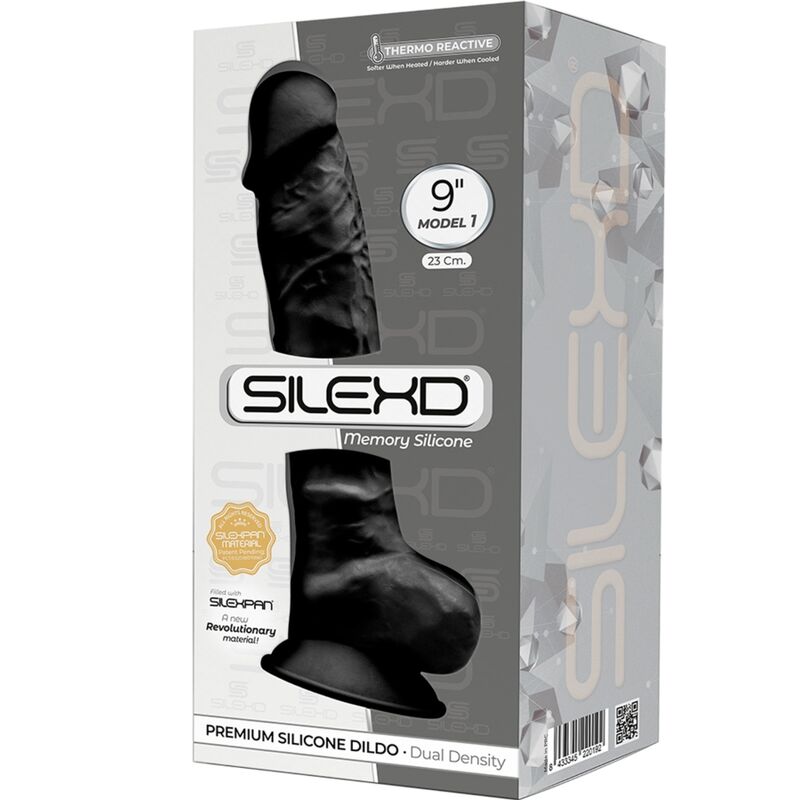 SILEXD - MODELO 1 PÊNIS REALÍSTICO PREMIUM SILEXPAN SILICONE PRETO 23 CM - Image 3