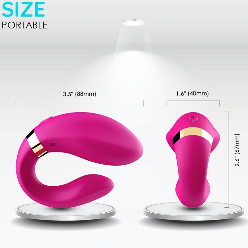 ARMONY - VIBRADOR CRESCENTE PARA CASAIS CONTROLE REMOTO FÚCSIA - Image 3