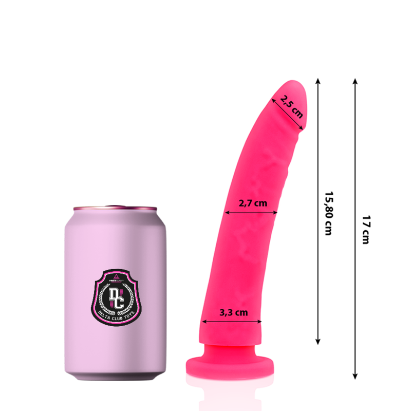 Vigoroso DELTA CLUB - TOYS DILDO MÉDICO ROSA SILICONE 17 CM -O- 3 CM
