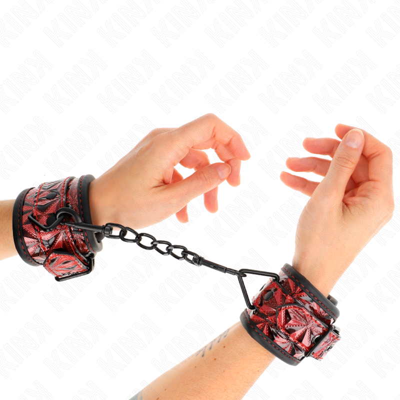 vVigoroso KINK - PULSO PADRÃO DIAMANTE VERMELHO ESCURO AJUSTÁVEL 17-26 CM X 5