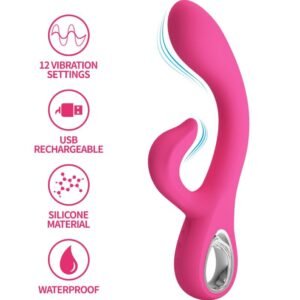 Vigoroso PRETTY LOVE - FRITZ RABBIT VIBRADOR 12 VIBRAÇÕES ROSA