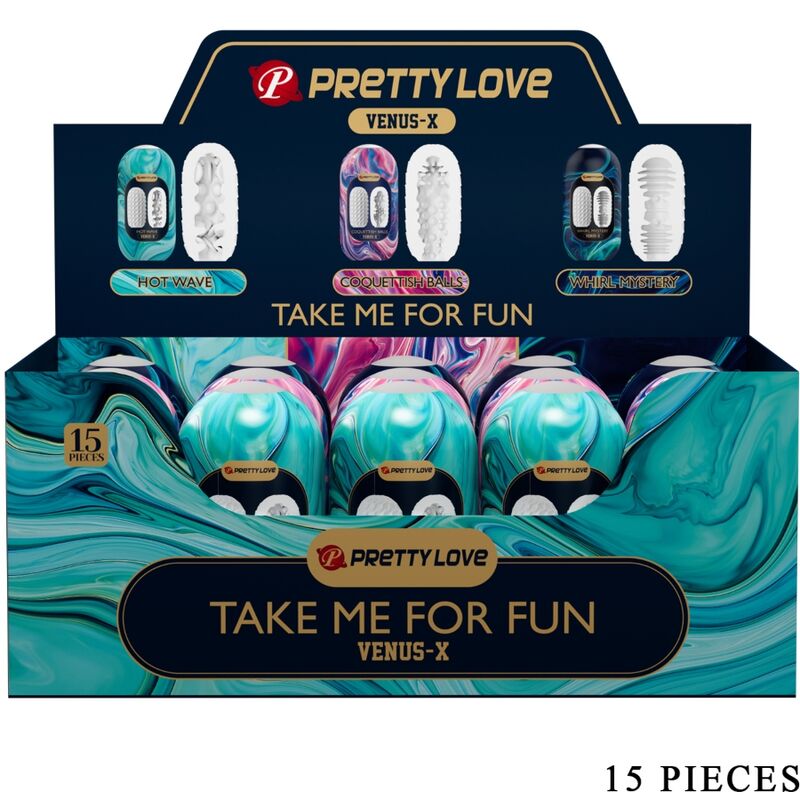 Vigoroso PRETTY LOVE - VENUS X 15 MASTURBADORES MASCULINOS DE SILICONE BRANCO
